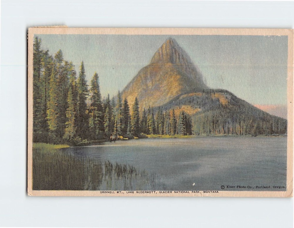 Postcard Grinnell Mt Lake McDermott Glacier National Park Montana