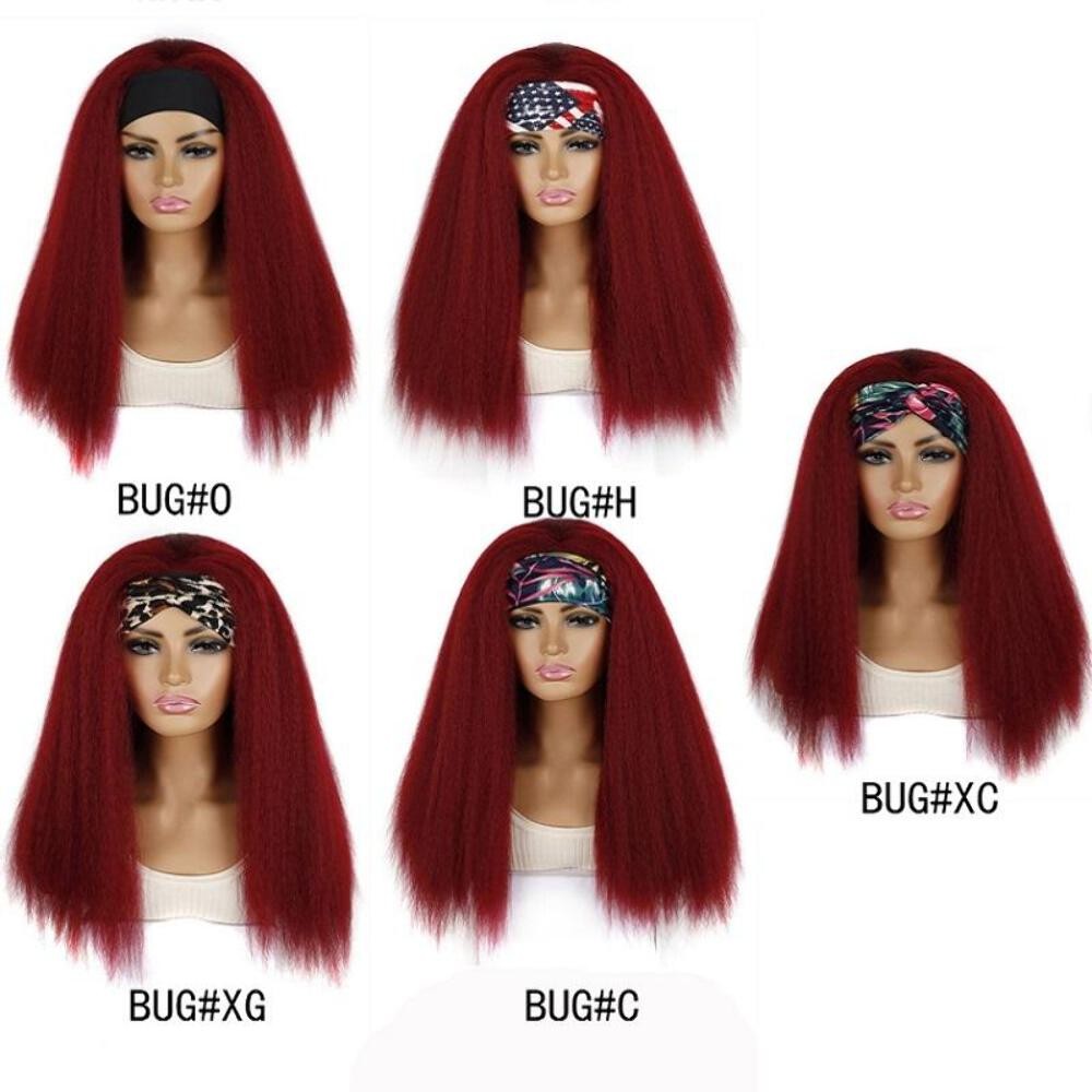 NNEIDS Turban Headband With Long Hair And Corn Beard Wig