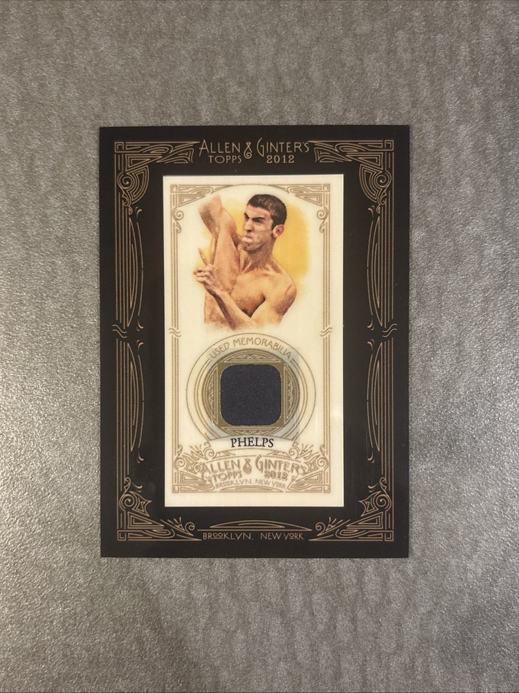 Michael Phelps 2012 Topps Allen & Ginter's Framed Mini Relic Swimming Champion