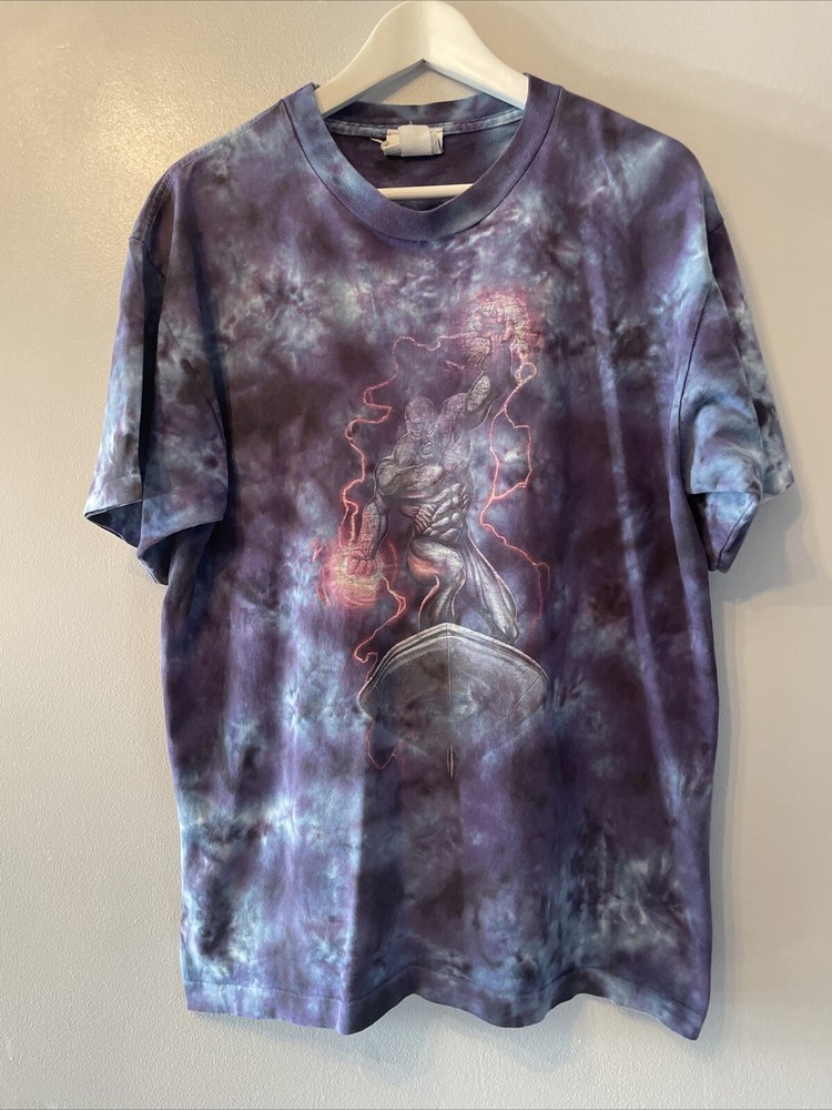 Vintage 90s Universal Studios Islands of Adventure Silver Surfer Tie Dye Large