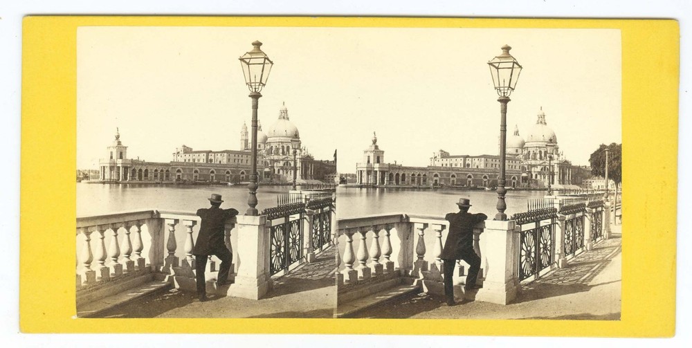 D1426~ ITALY – c.1860s Basilica Santa Maria - Venice Stereoview - by Carlo Ponti