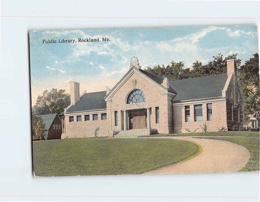 Postcard Public Library Rockland Maine USA