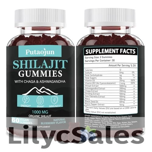 Putaojun Shilajit for Man,Woman and Kid Shilajit Gummies 60ct