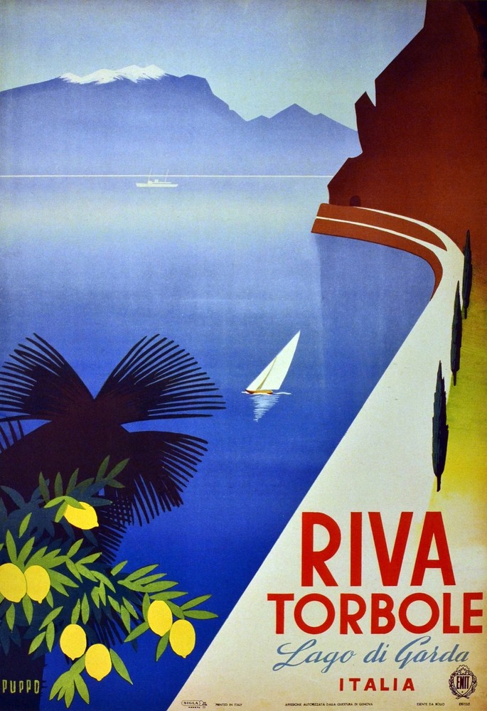 Decoration Poster.Home Room Interior design.Travel Italy.Garda Lake.6554