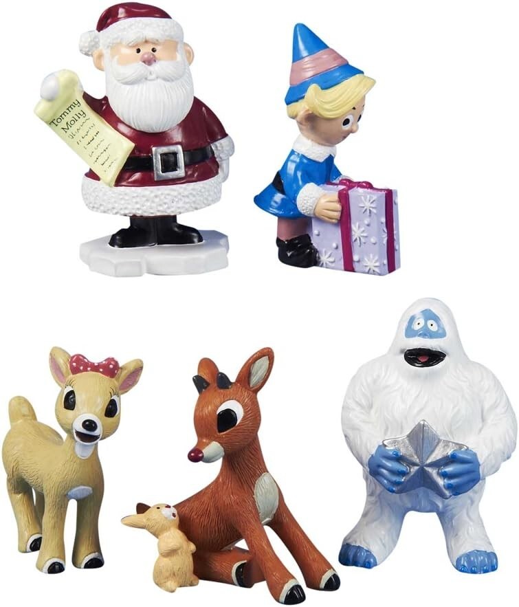 Premium 5-Piece Rudolph the Red-Nosed Reindeer Figurines - Holiday Collectibles