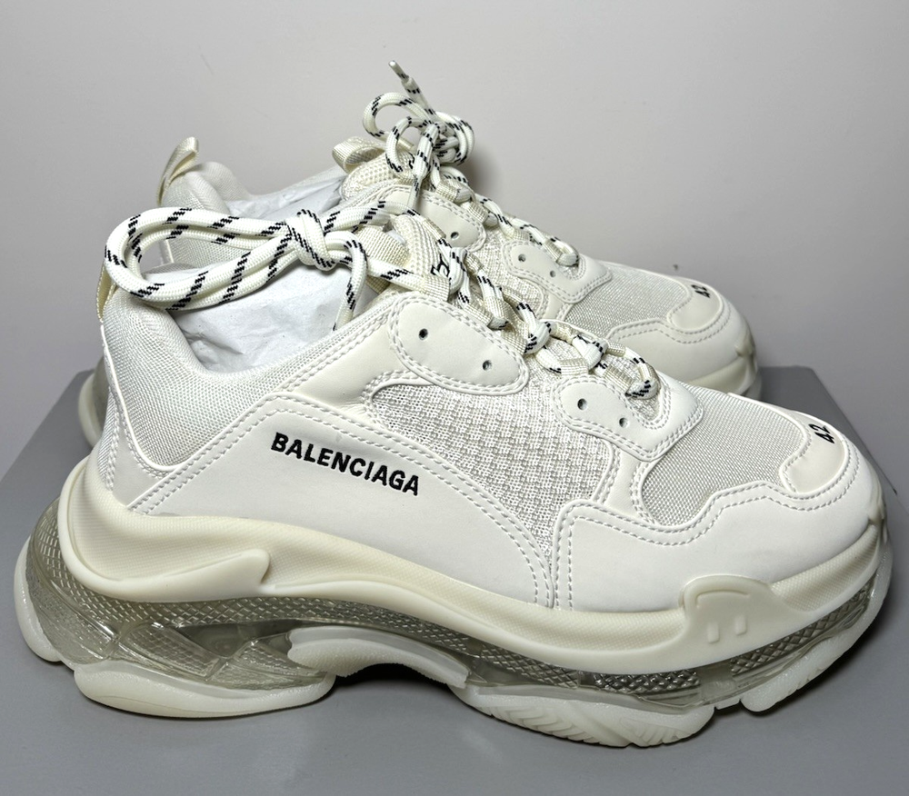 Balenciaga Triple S Clear Sole Light Beige 541624-W2GA1-9100 Men's US 9 SZ