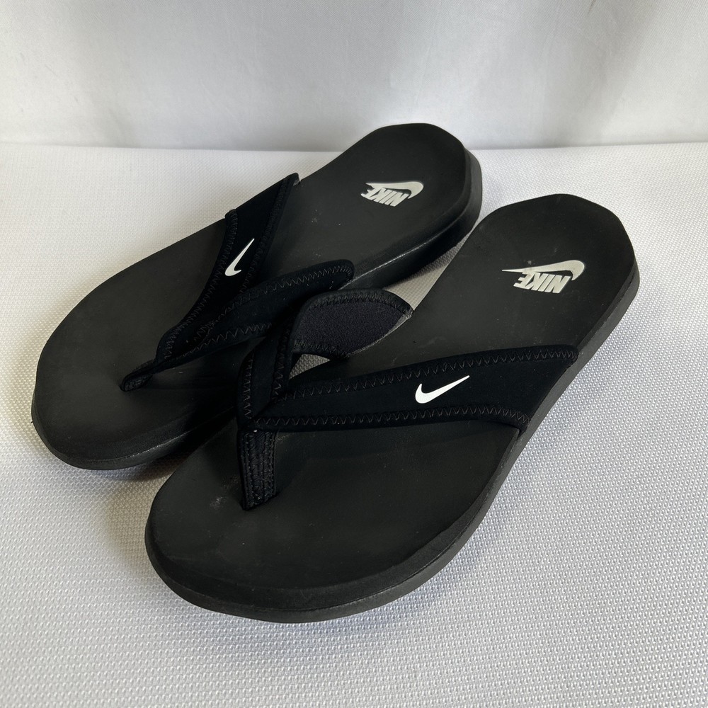 Nike Celso Black Womens Flip-Flops Size 8 Comfort Slide Sandals