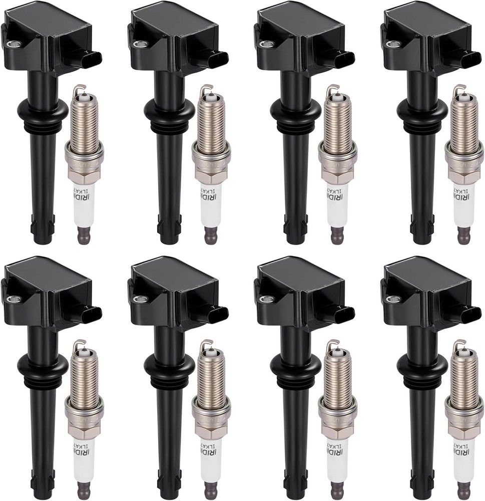 Ignition Coil Pack and Iridium Spark Plug Set of 8 For Jaguar  Land Rover UF618