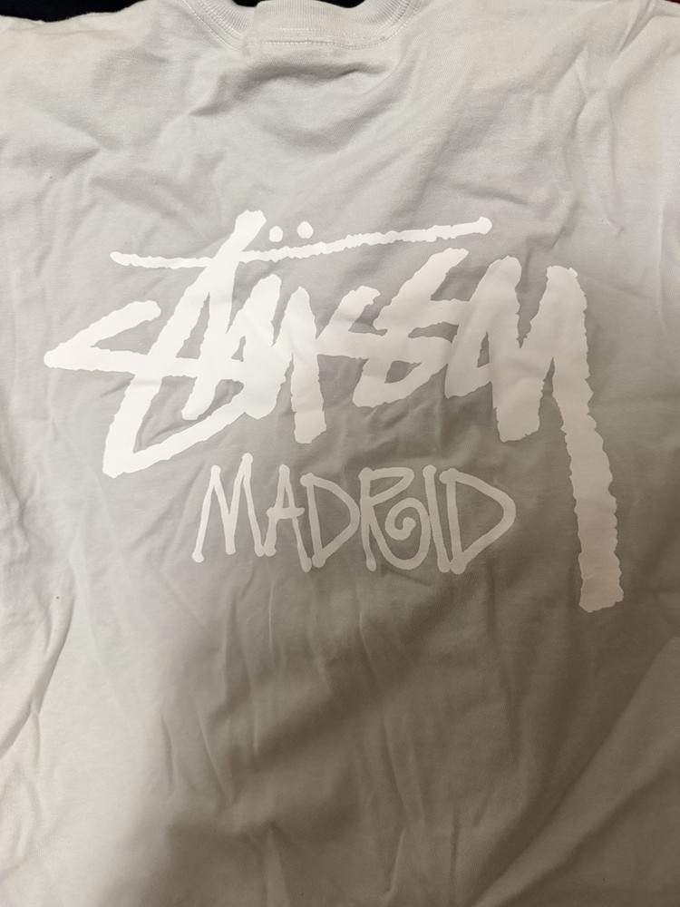 RARE AUTHENTIC Stussy Madrid Logo Graphic Print  T-Shirt Men XL