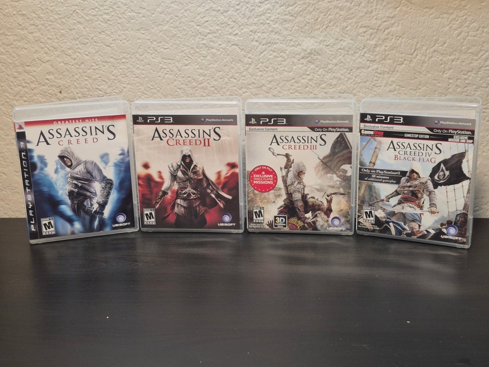 PS3 Assassin's Creed 1 2 3 4 Game Lot CIB Complete Manual NM Discs