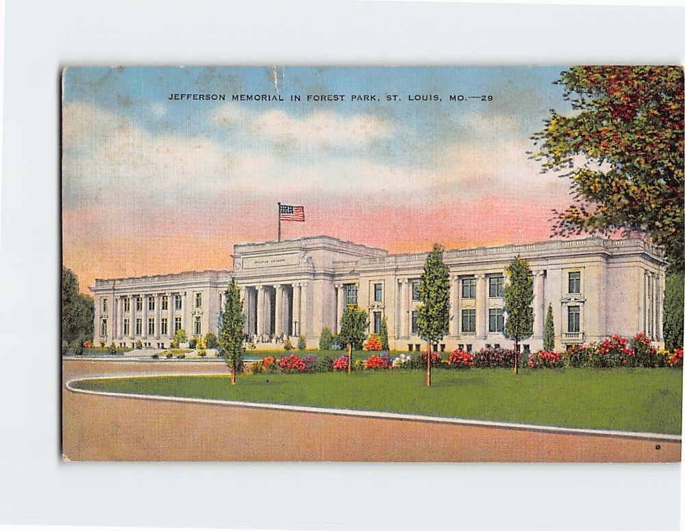 Postcard The Jefferson Memorial in Forest Park St. Louis Missouri USA