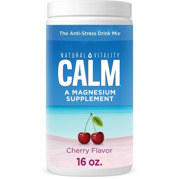 Natural Vitality Calm Anti-Stress Drink Mix- Magnesium Supplement- Cherry- 16 Oz