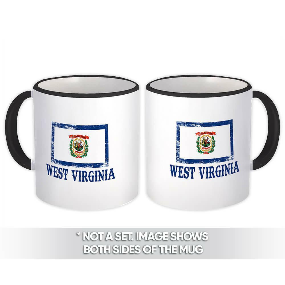 Gift Mug : West Virginia Flag Distressed Souvenir State USA Christmas Coworker