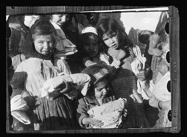 Photo:Sardinia Italy 1919 Homeless Children with American Red Cross Gifts