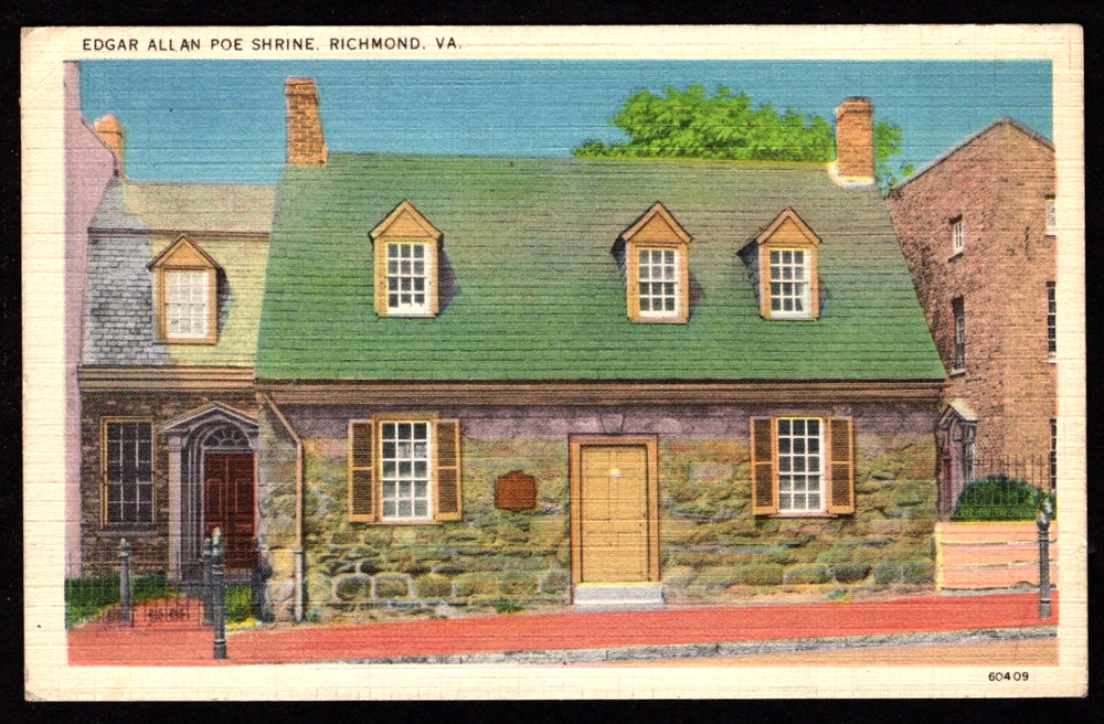 RICHMOND VIRGINIA Edgar Allan Poe Shrine 1938 POSTCARD
