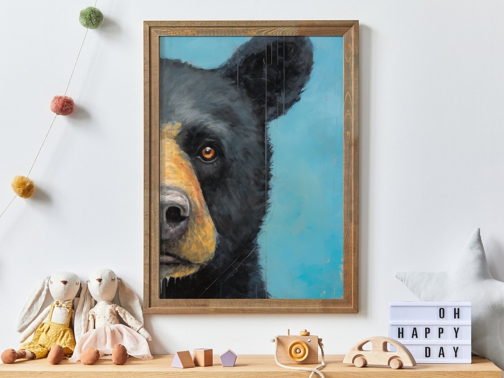 Black Bear Nursery Decor Forest Animal Nursery Decor Animal Wall Decor Bear