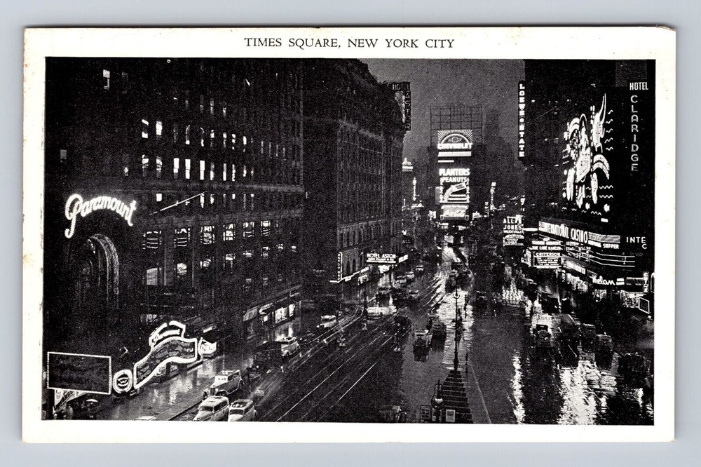 New York City NY-Times Square, Advertisement, Antique, Vintage Souvenir Postcard