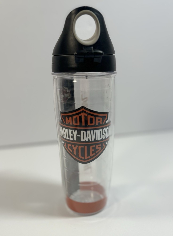 Tervis Harley-Davidson Motorcycles 24 oz Water Bottle Black Pop Top Lid Tumbler