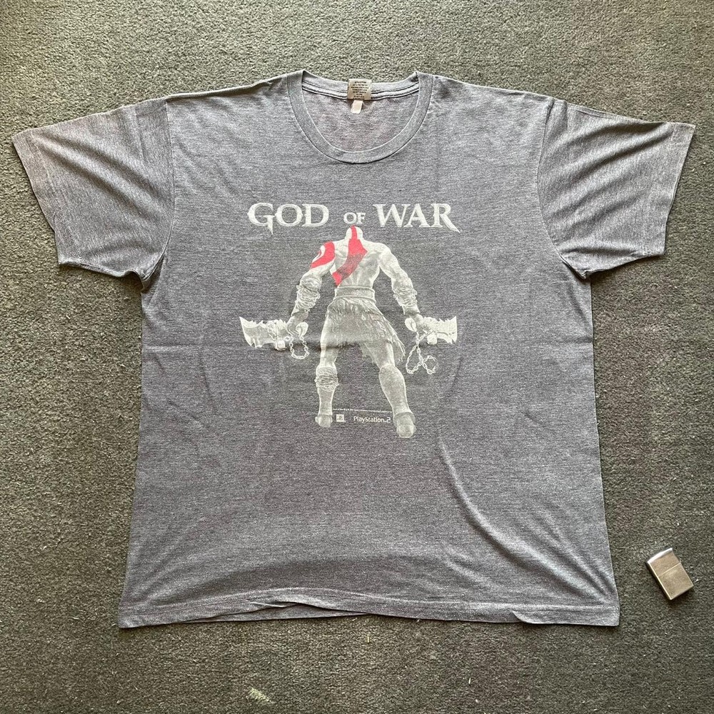 Vintage 2007 Sony PlayStation 2 God Of War Kratos Promo Graphic Tee Shirt XL PS2
