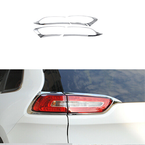 4PCS Chrome ABS Tail Light Cover Trims for Jeep Cherokee 2014-2020