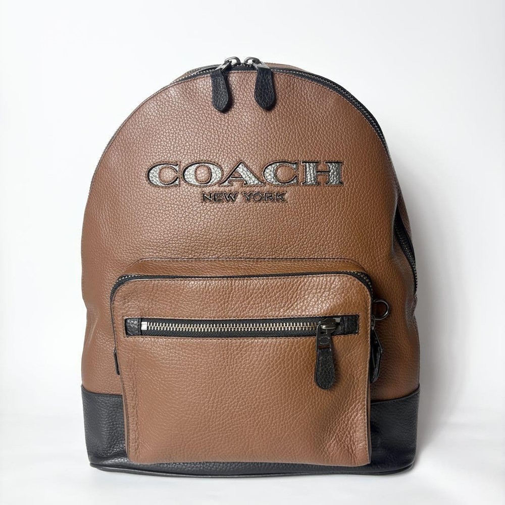 COACH Brown Bicolor Calf Leather Backpack F37802