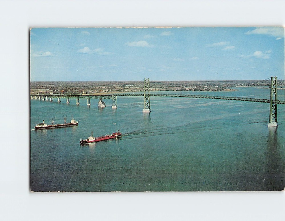 Postcard Arial view of Seaway Skyway