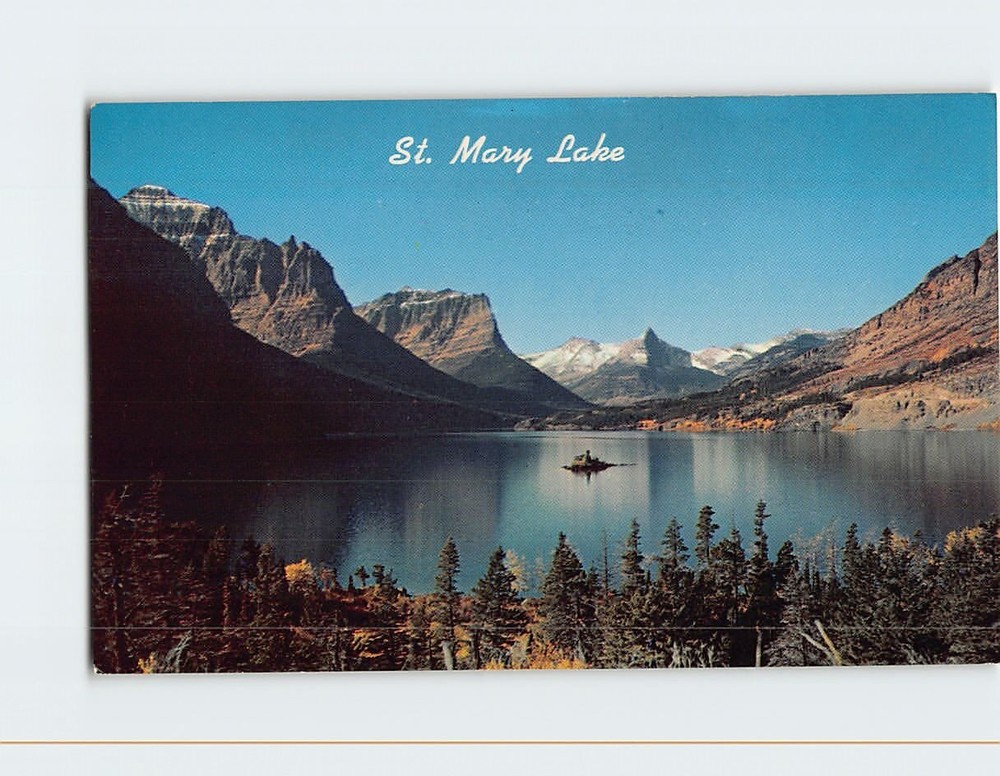 Postcard St. Mary Lake & Wild Goose Island Glacier National Park Montana USA