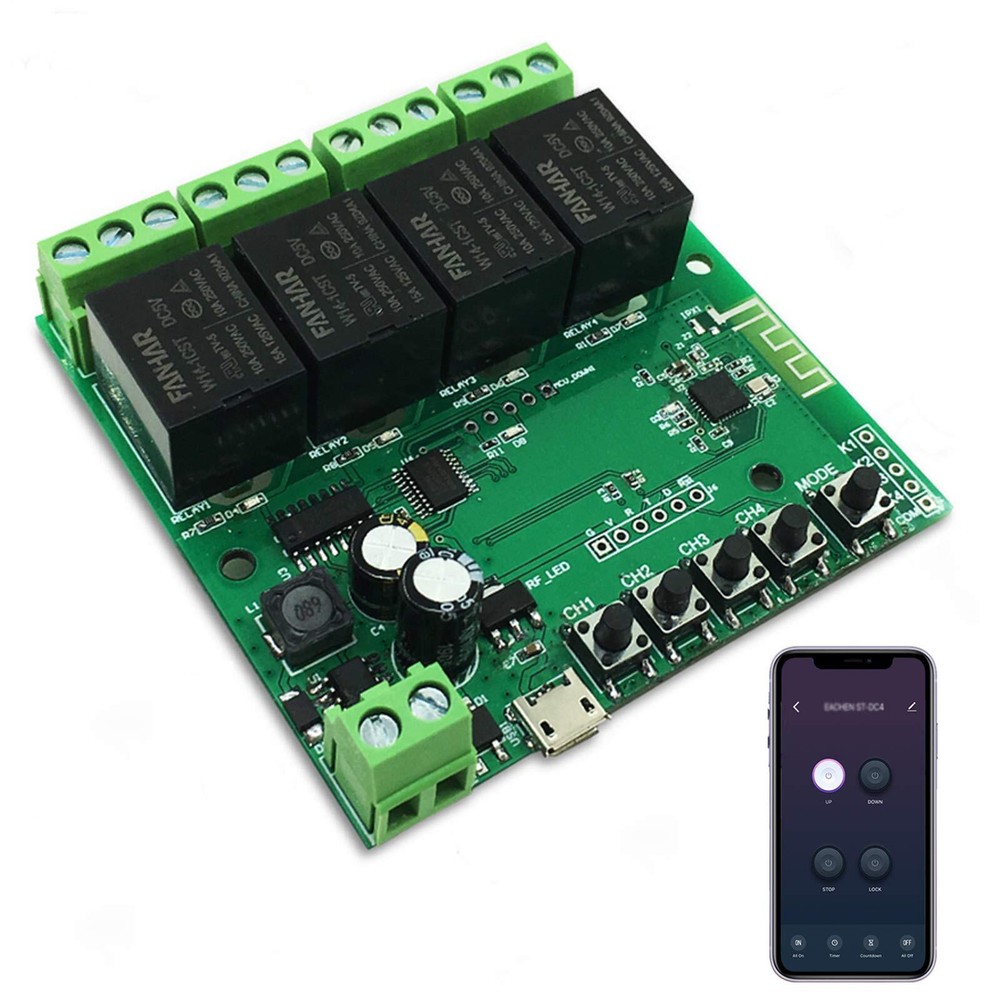 4-Channel WiFi Smart Switch Relay Module, TUYA/Smart Life App for Smart Home ...