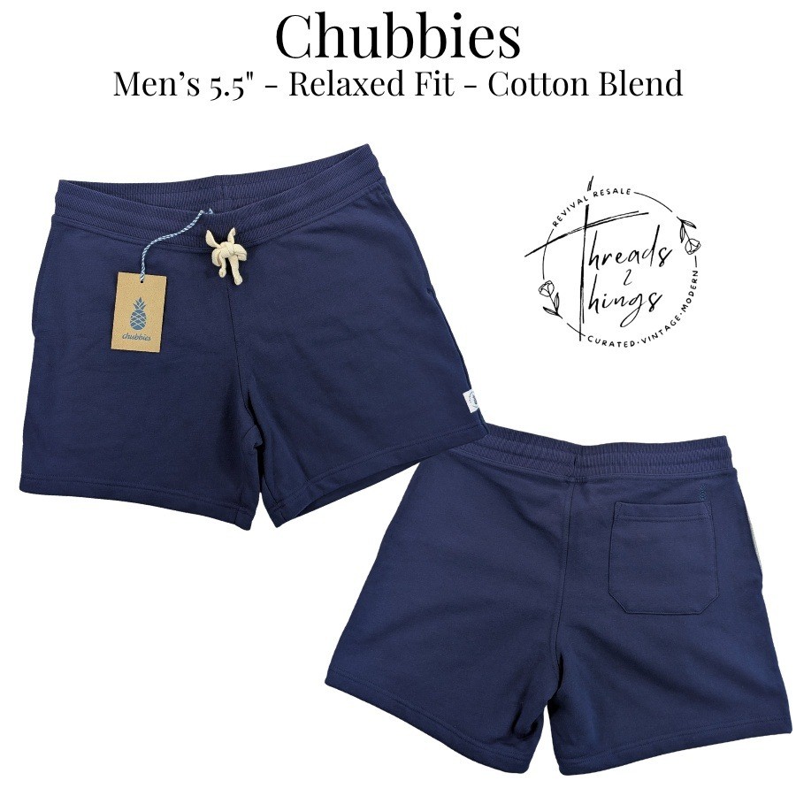NWT Chubbies Shorts Mens Lg Navy Couch Captains Lightweight 5