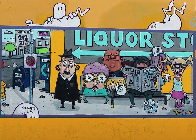 Los Angeles California 2012 Melrose Avenue Liquor Store Mural Occupy LA