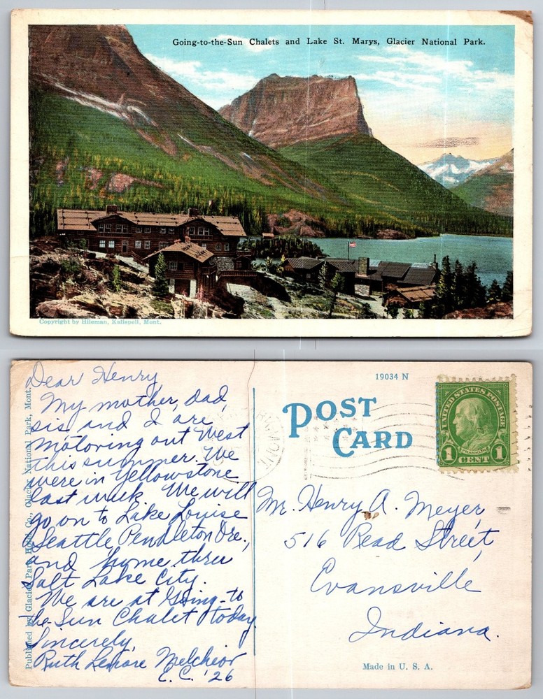 Glacier National Park Going-to-the-Sun Chalets Lake St Marys Hileman 1926