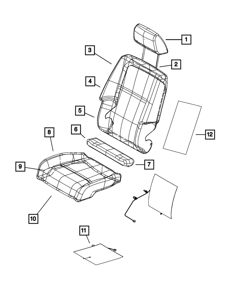 Genuine Mopar Front Seat Cushion Cover Right 1LQ881K7AA