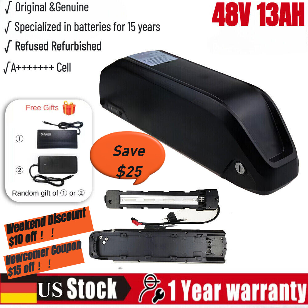 48V 13AH Ebike Battery Electric Bicycle Battery Lithium Battery w/ Protective
