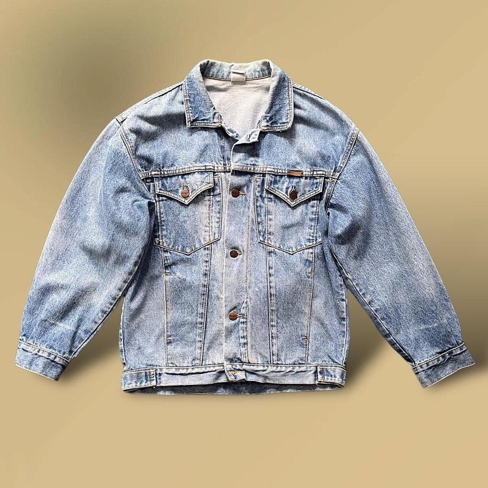 Vintage 90s Wrangler Trucker Jacket Size S Boxy Oversized Stonewashed VGC