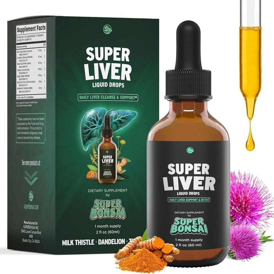 SuperBonsai Super Liver Support with Milk Thistle - Cleanse Detox & Repair Aid