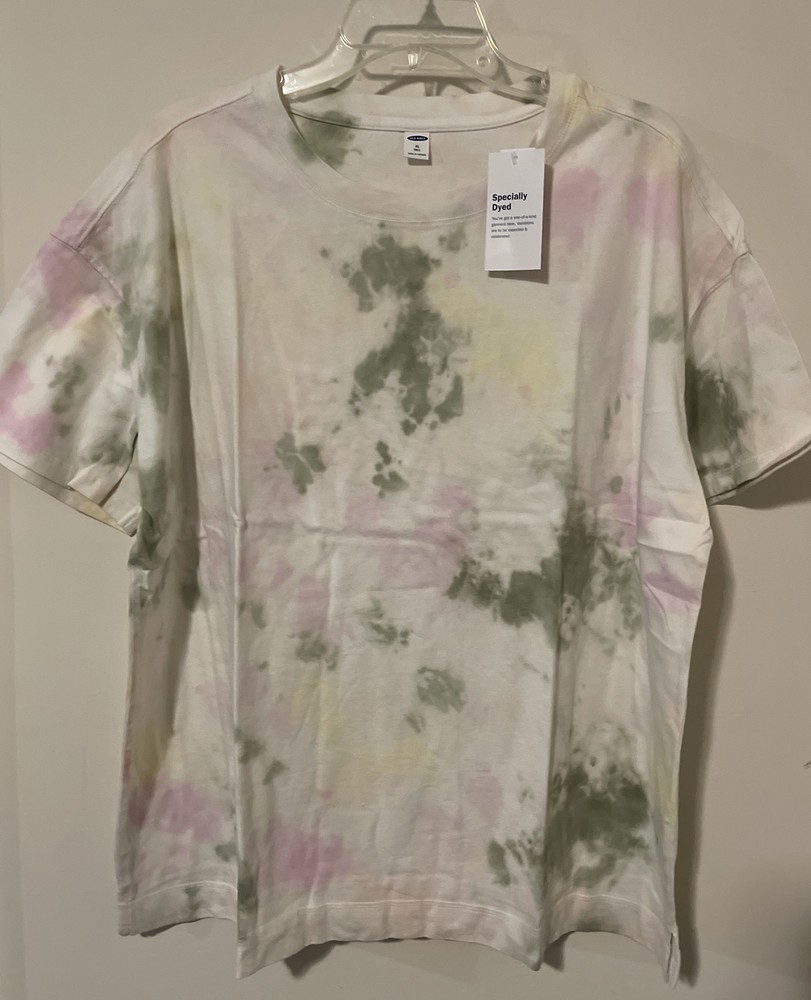 Old Navy Women’s XL Tall Short Sleeved White Tie Dye Tshirt NWT! A4087