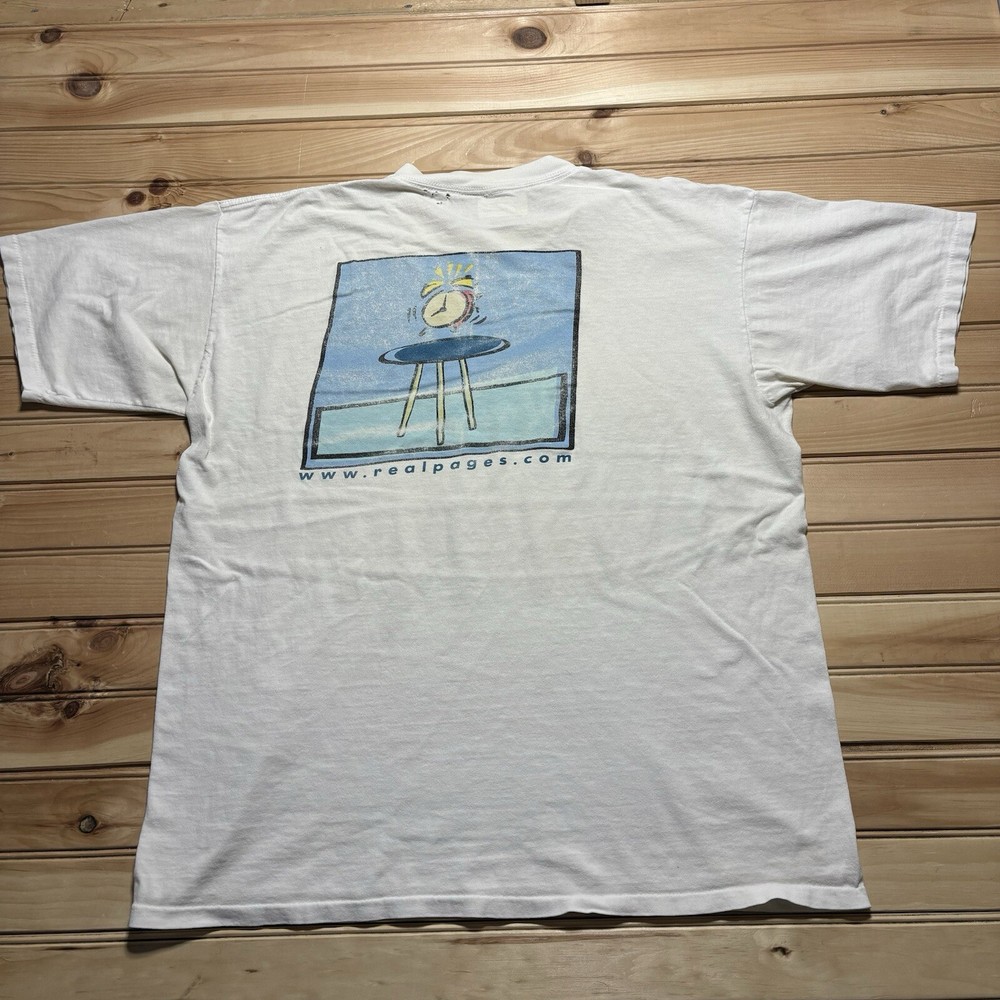 Vintage 90s Real Pages Dot Com Tech Reminders Promo Single Stitch Shirt - XL