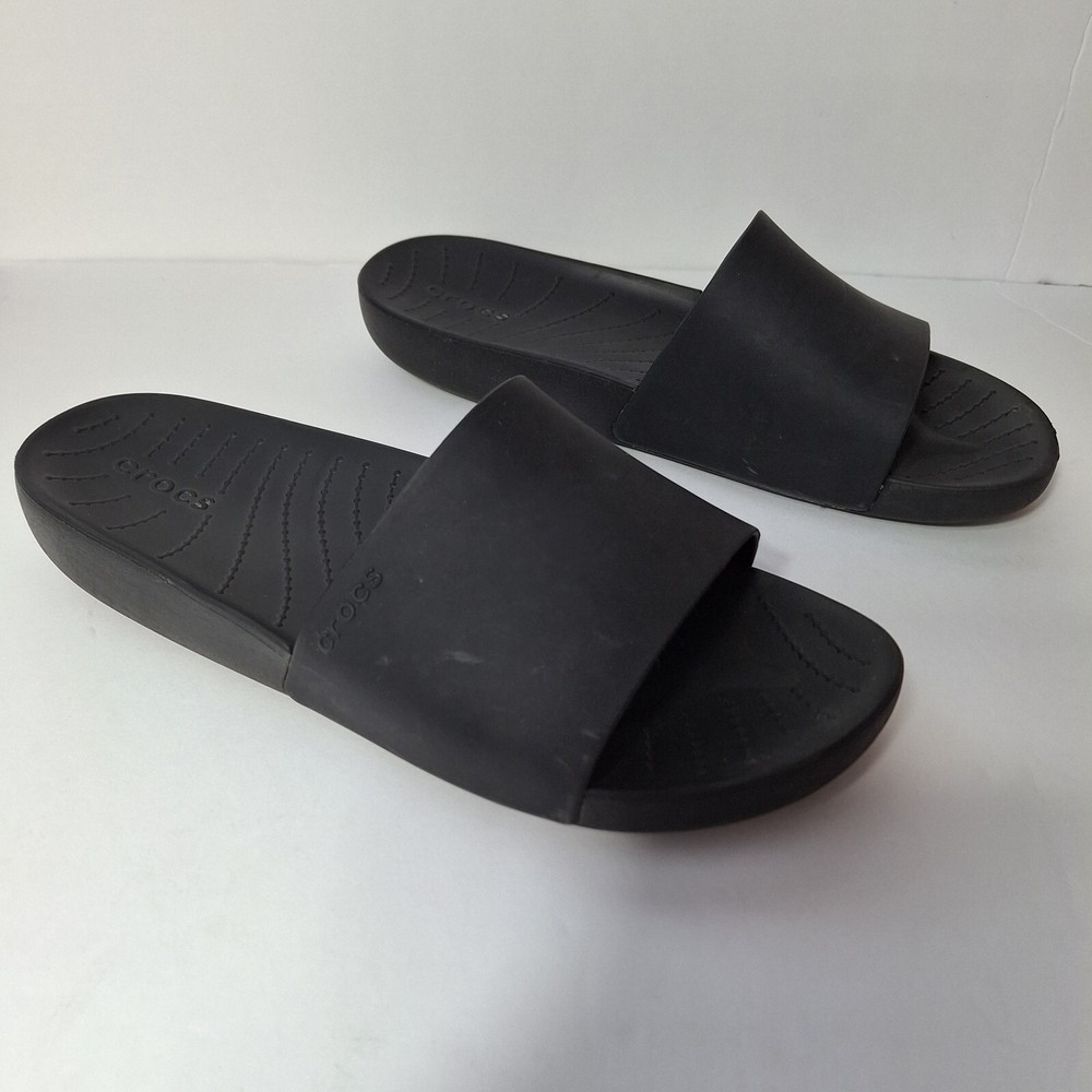 Crocs Classic Slide Sandals Womens 7 Black Comfort Slip On Casual