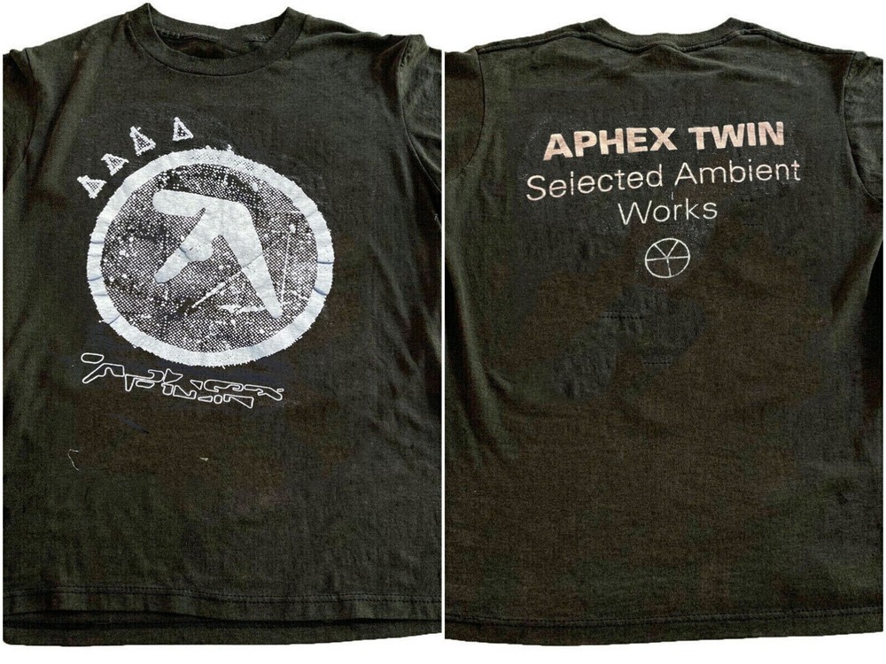 Aphex Twin Rock, 2 Sided, Faded Vintage Graphic 100% Cotton Shirt S-5XL 103168