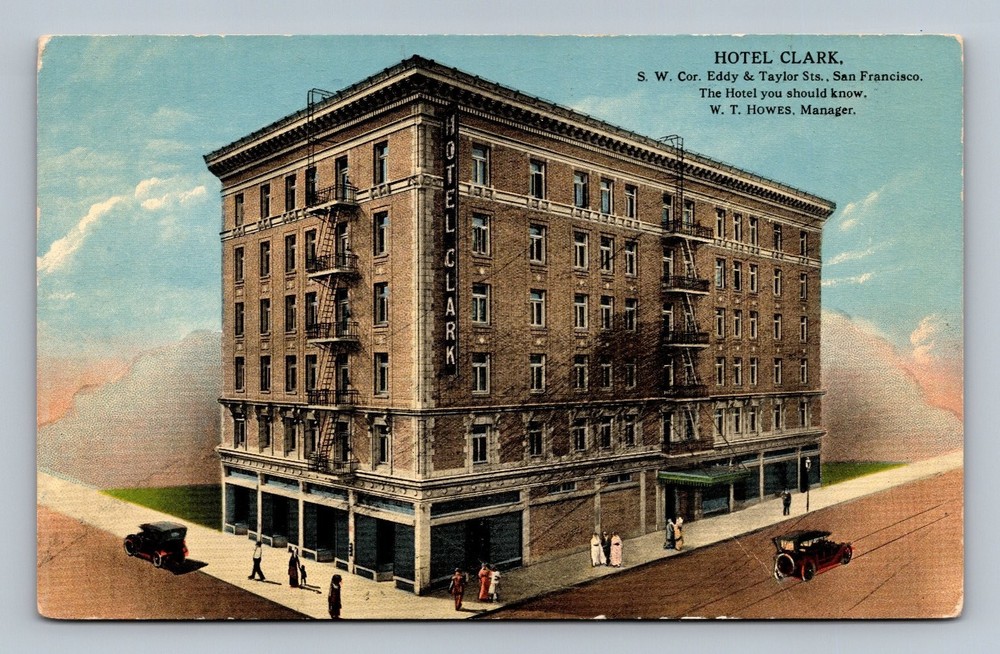 Vintage Hotel Clark San Francisco Postcard Early 1900s