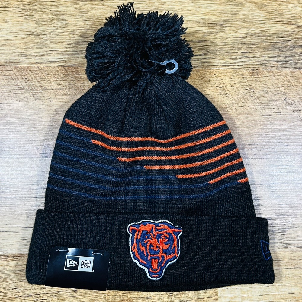 NEW ERA Chicago Bears Logo Pom Cuffed Beanie Toboggan Knit Zigzag Hat Cap
