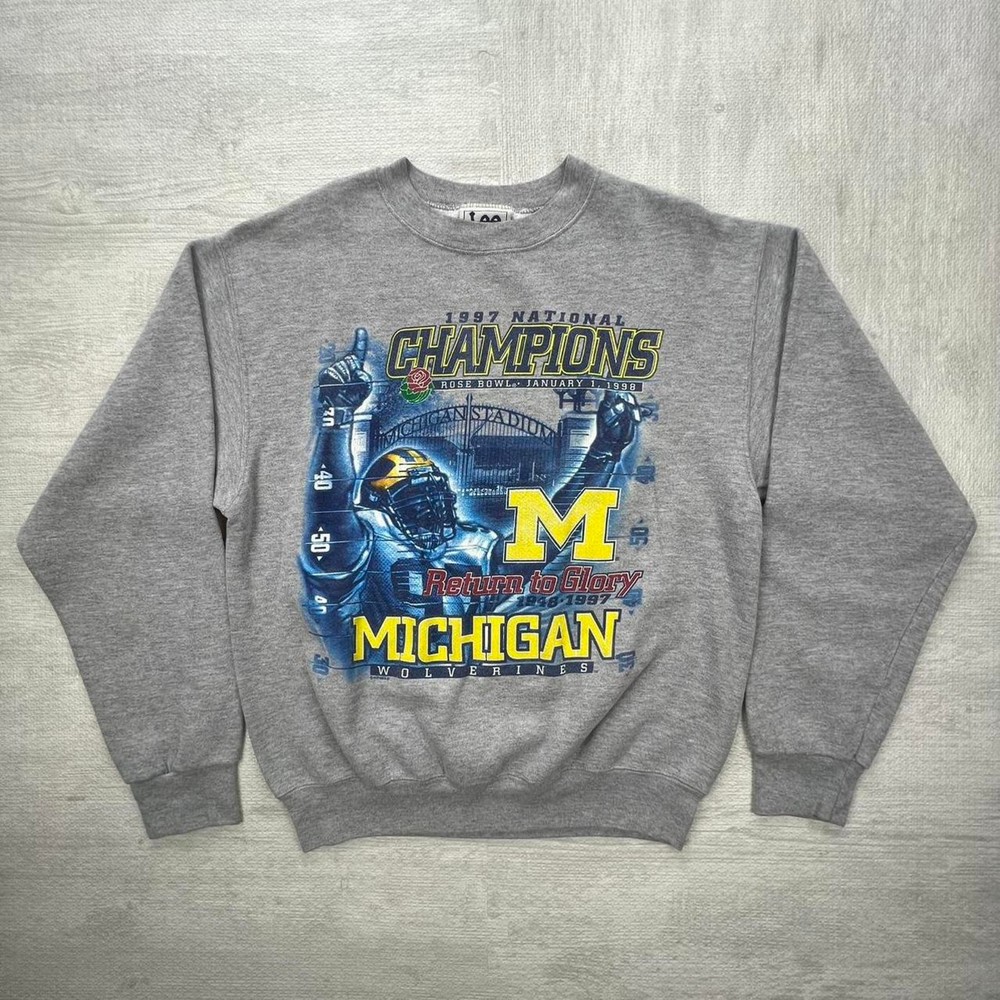 Vintage 90s 1997 Michigan Wolverines National Champions Size: XL Grey College