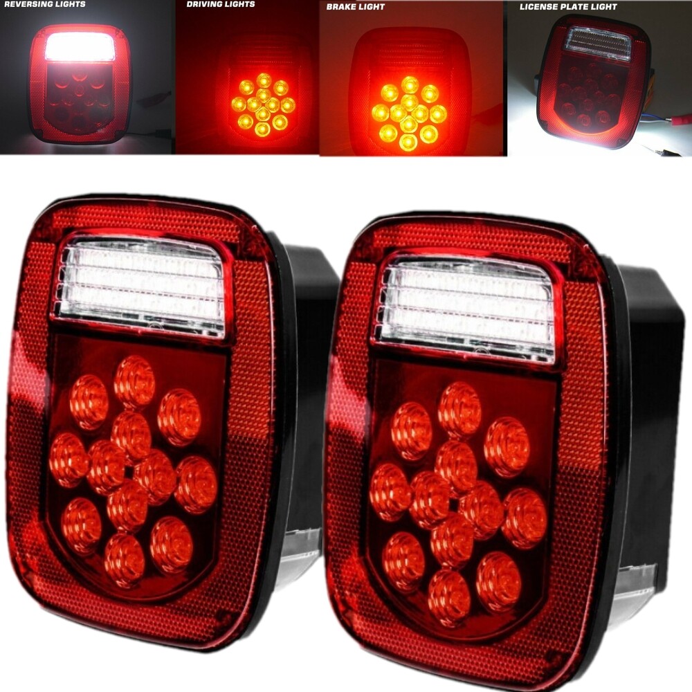 Universal LED Tail Lights Brake Lamp For Jeep Wrangler YJ TJ CJ5 CJ7 Truck Boat