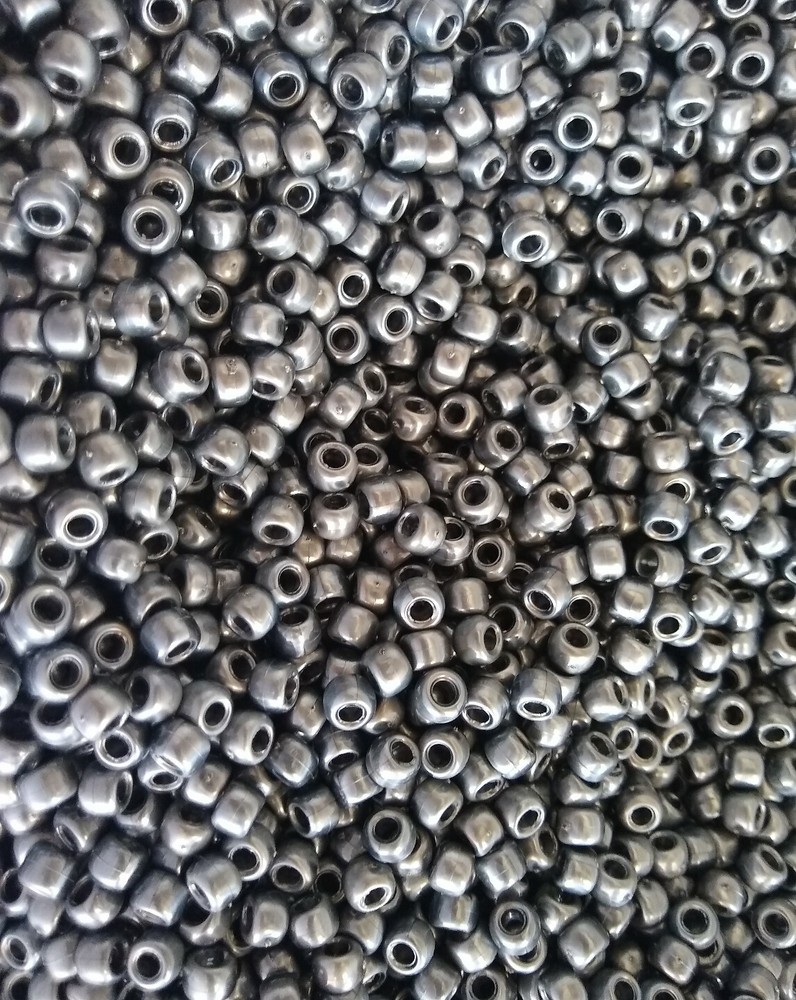 Pearl Black 9mm Plastic Pony Beads Loose Barrel Shape 50-1000 pcs