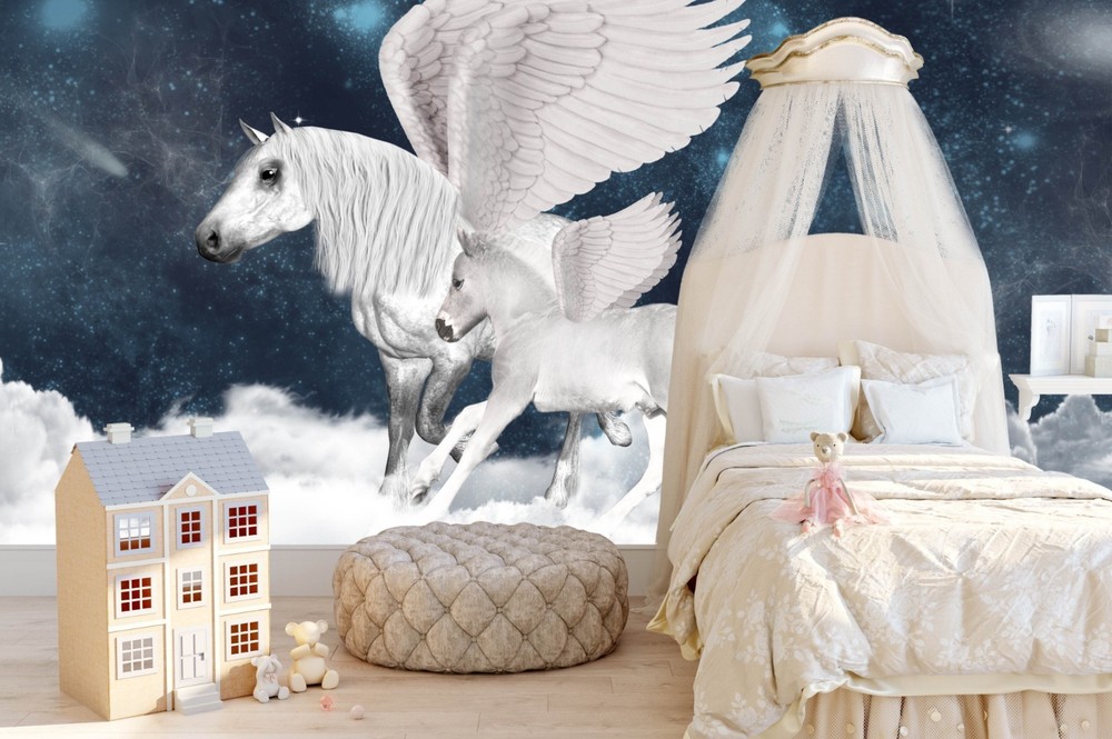 3D Pegasus Starry Sky Illustration Wall Murals Wallpaper Murals Wall Sticker