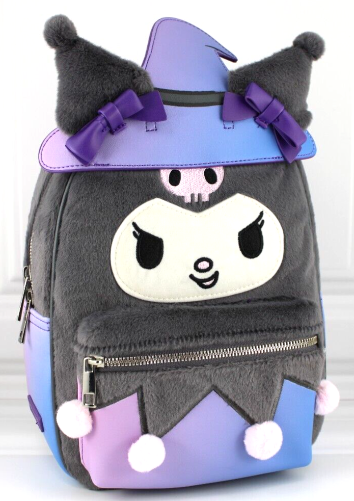 Sanrio Kuromi Witch Fuzzy Mini Backpack Halloween 2023 Hello Kitty Collection