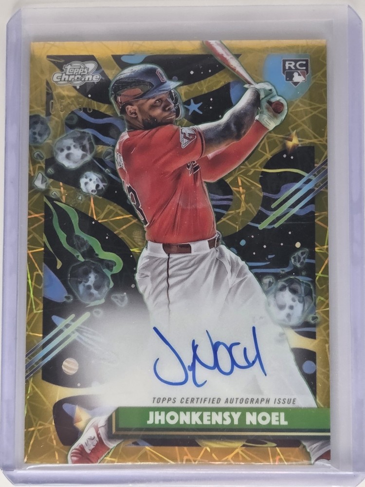 2025 Topps Cosmic Chrome Jhonkensy Noel Gold Interstellar Refractor Auto /50 RC