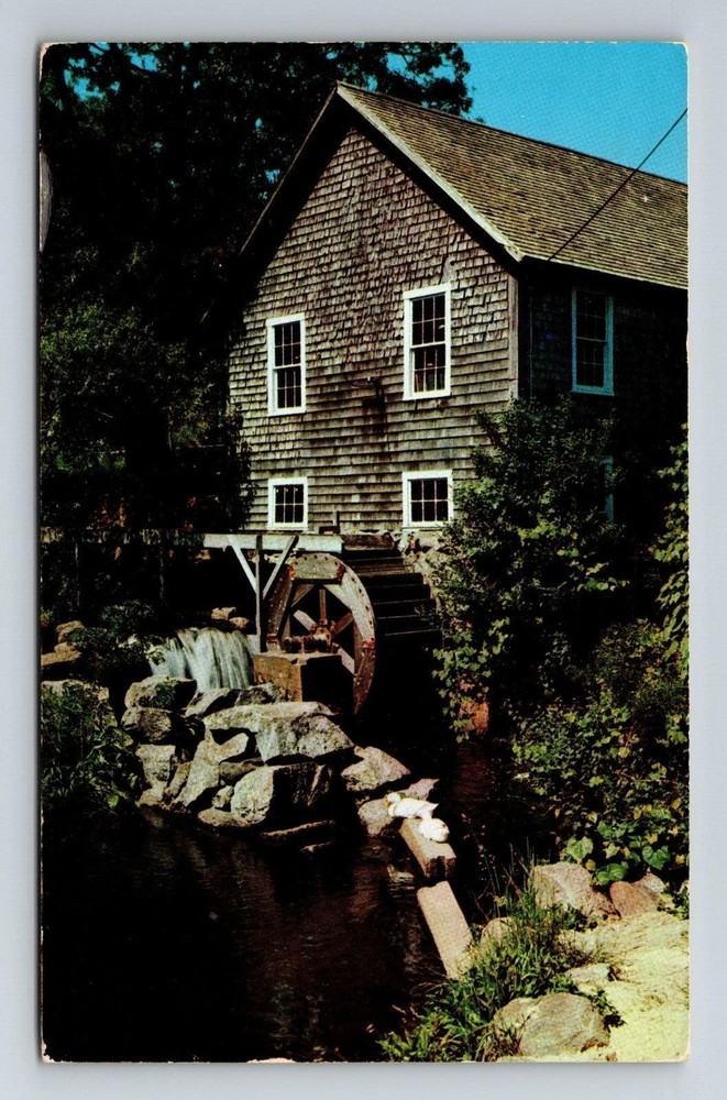 Cape Cod MA-Massachusetts, Old Grist Mill, Stony Brook, Vintage Postcard