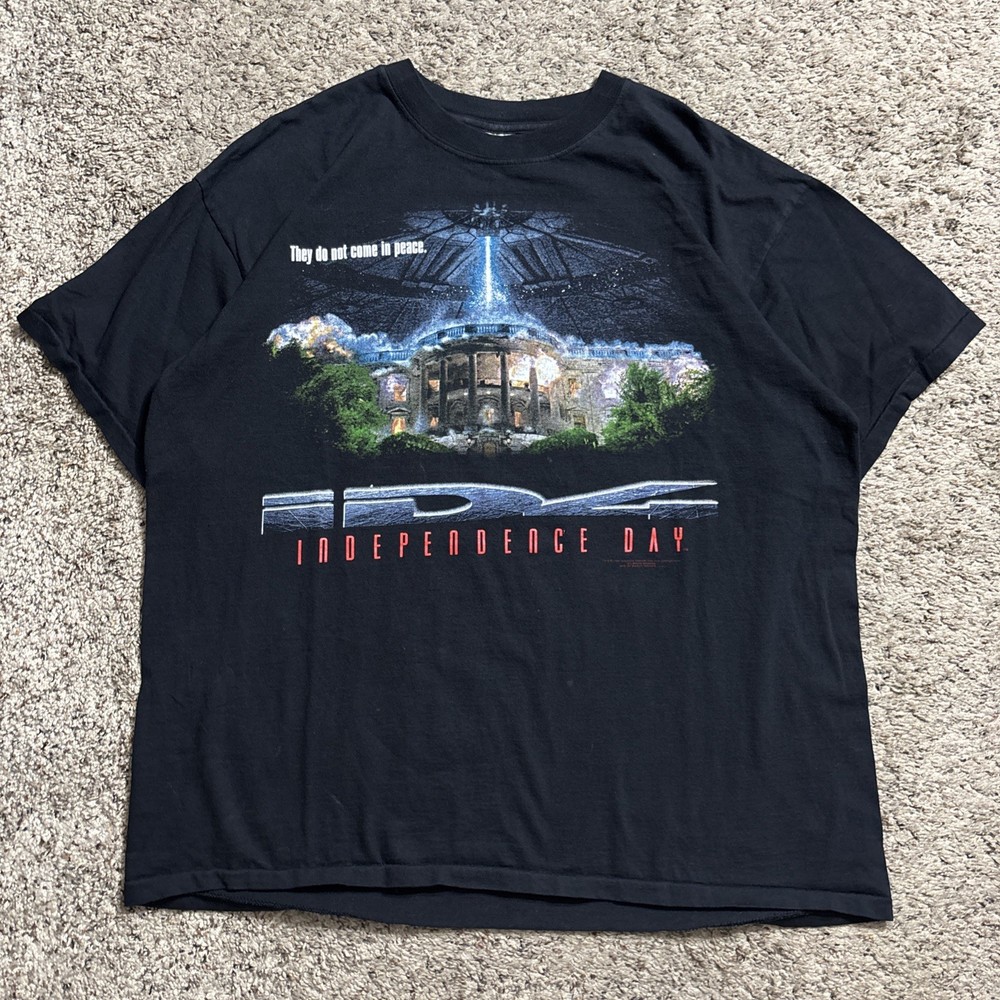 Vintage 1996 90's Independence Day Movie Promo T Shirt XL Stanley Desantis