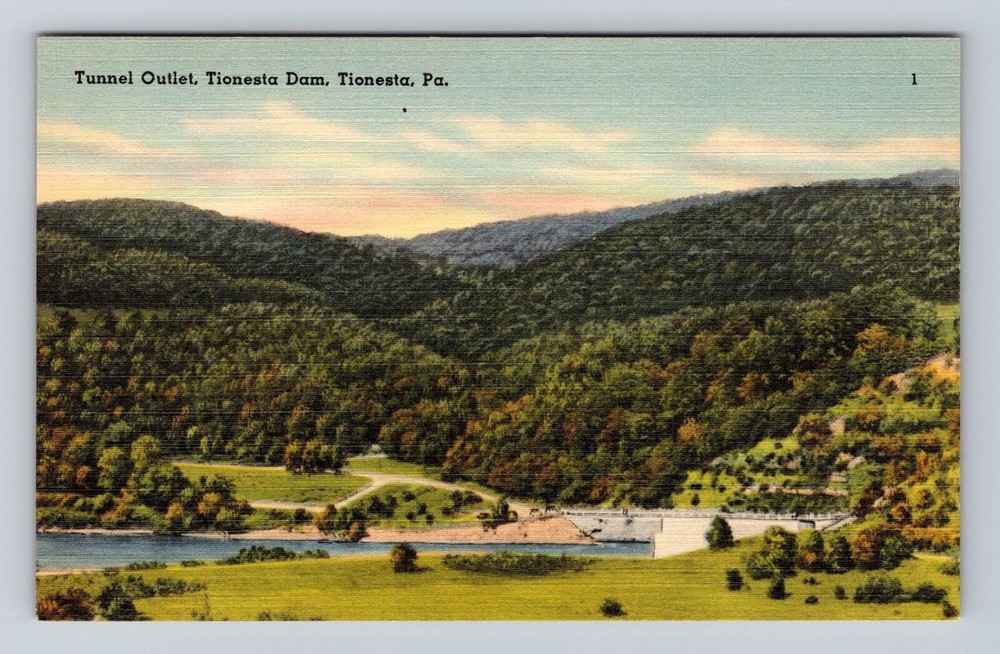 Tionesta PA-Pennsylvania, Tionesta Dam, Tunnel Outlet, Antique Vintage Postcard